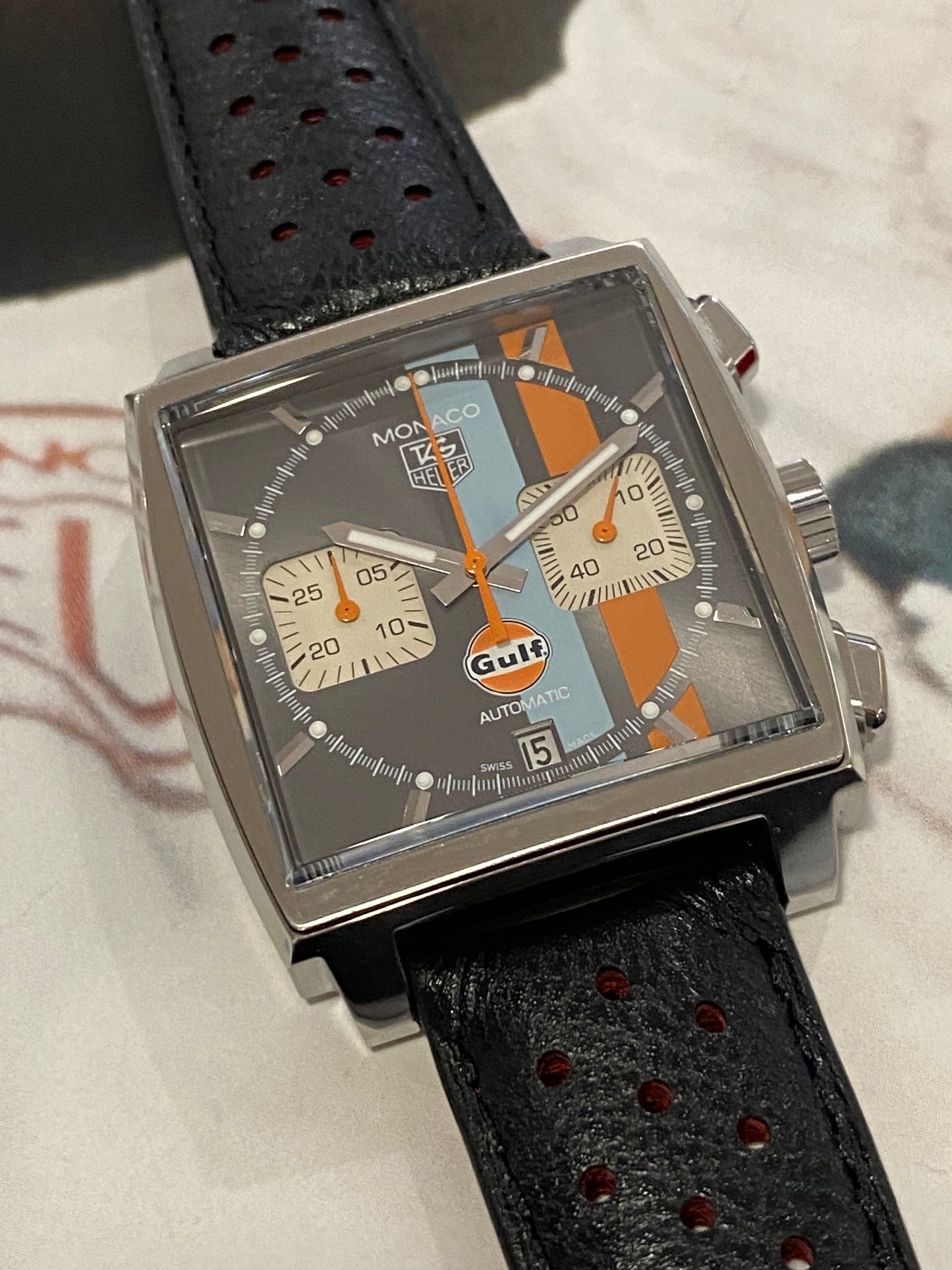 Tag Heuer Monaco Chrono Gulf Edition Limitée - CAW2113-FC6250