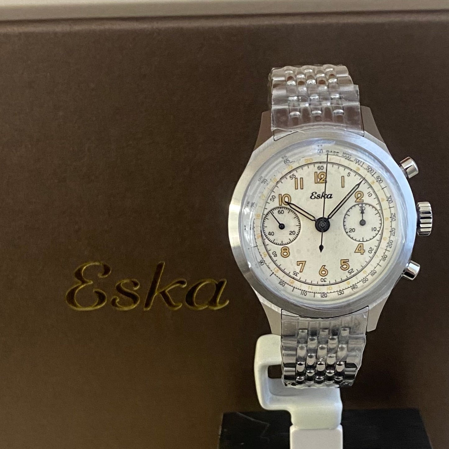 Eska Chrono Héritage Beige - SK25 - Montre Neuve
