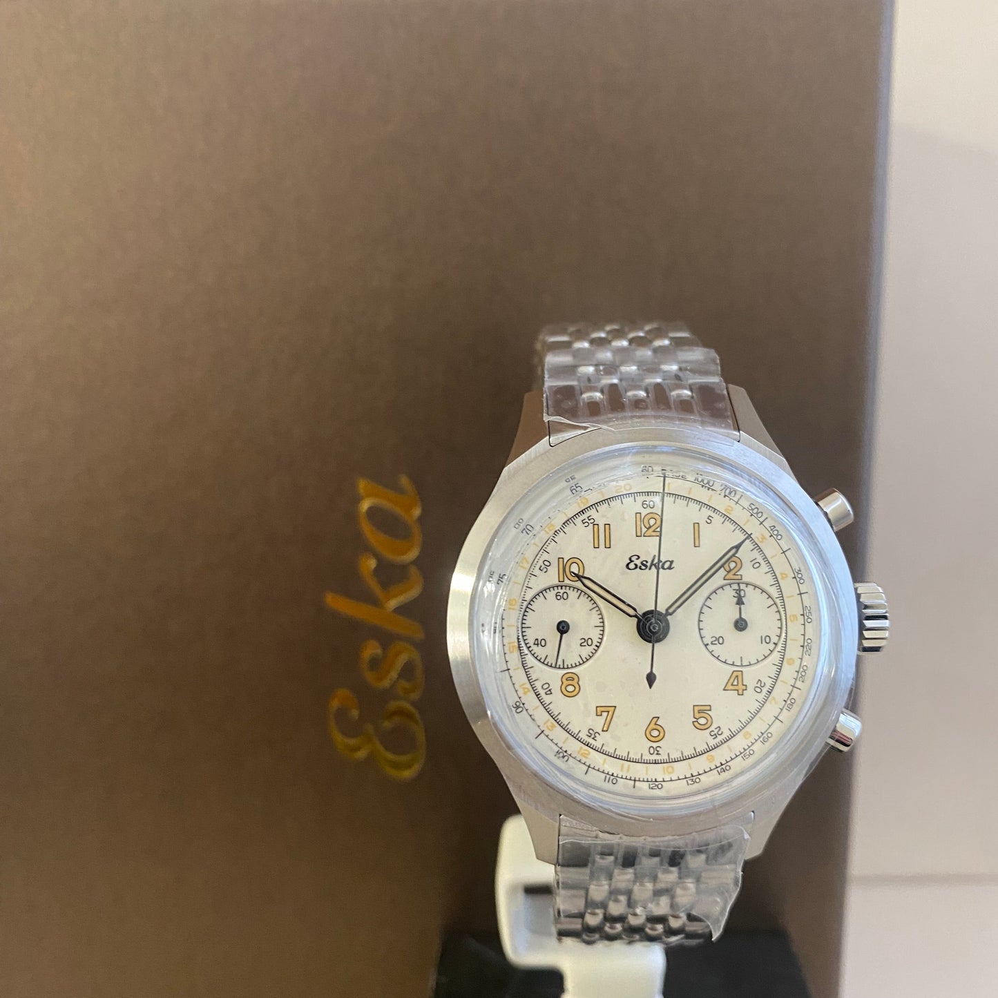 Eska Chrono Héritage Beige - SK25 - Montre Neuve