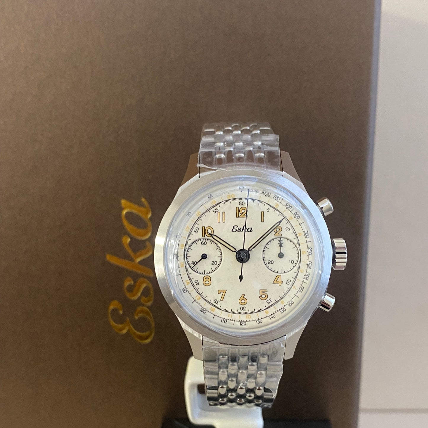 Eska Chrono Héritage Beige - SK25 - Montre Neuve