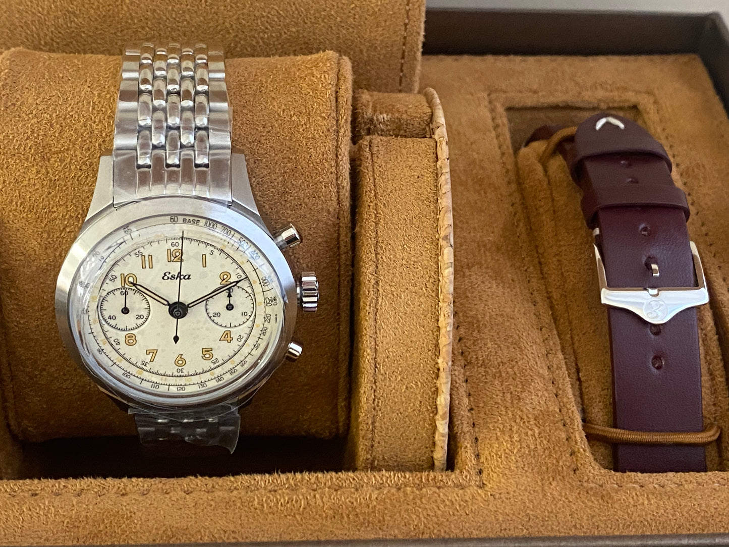 Eska Chrono Héritage Beige - SK25 - Montre Neuve