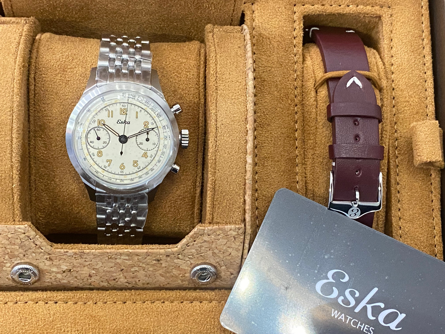Eska Chrono Héritage Beige - SK25 - Montre Neuve