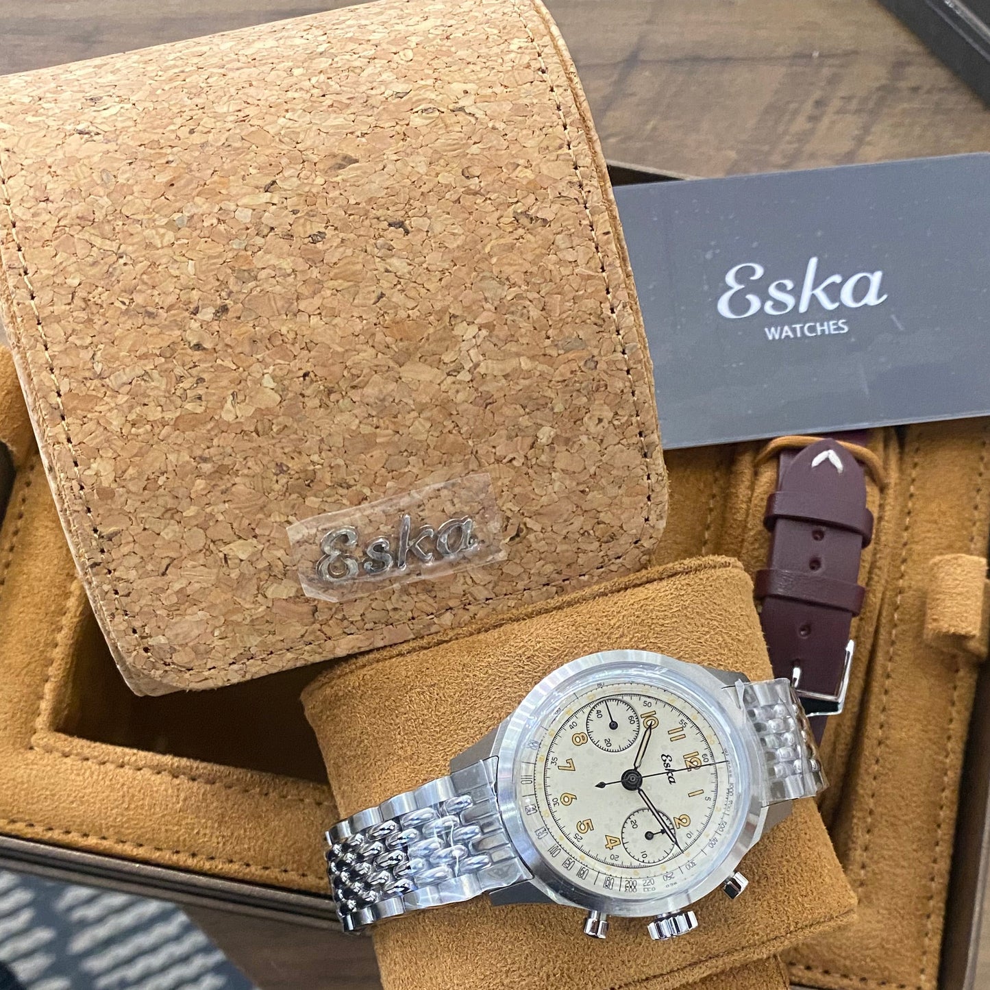 Eska Chrono Héritage Beige - SK25 - Montre Neuve