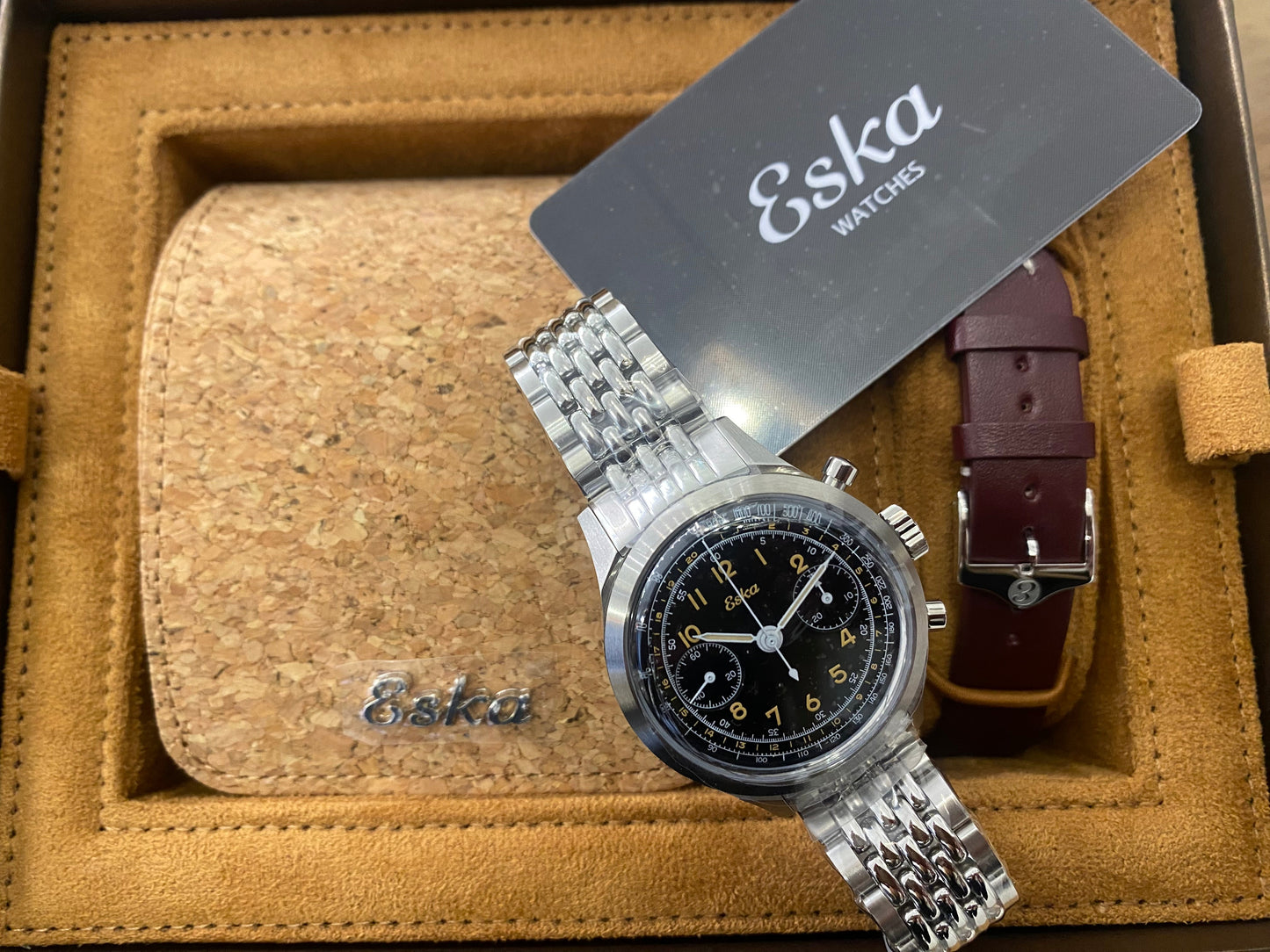 Eska Chrono Héritage Noir - SK25 - Montre Neuve