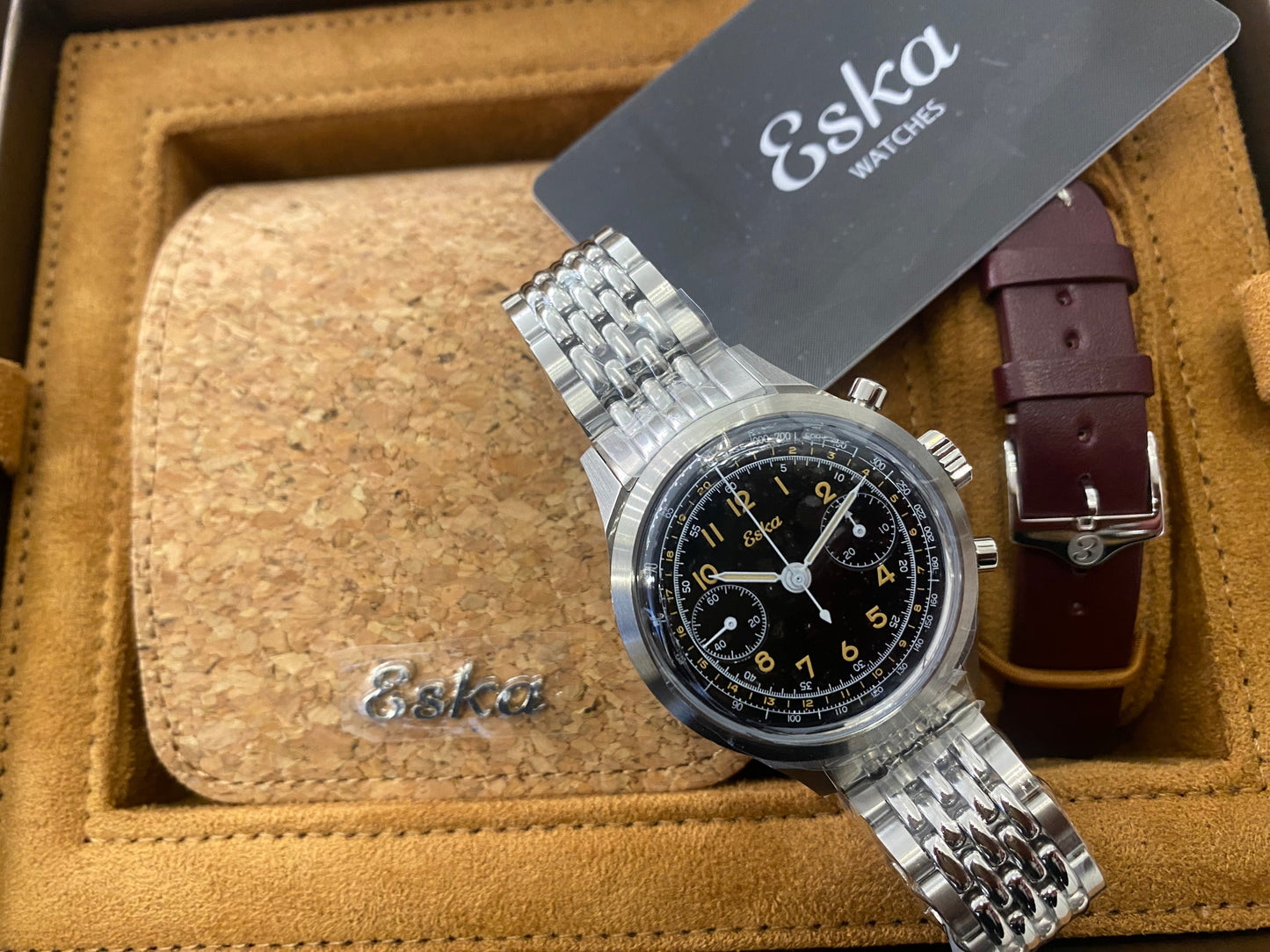 Eska Chrono Héritage Noir - SK25 - Montre Neuve