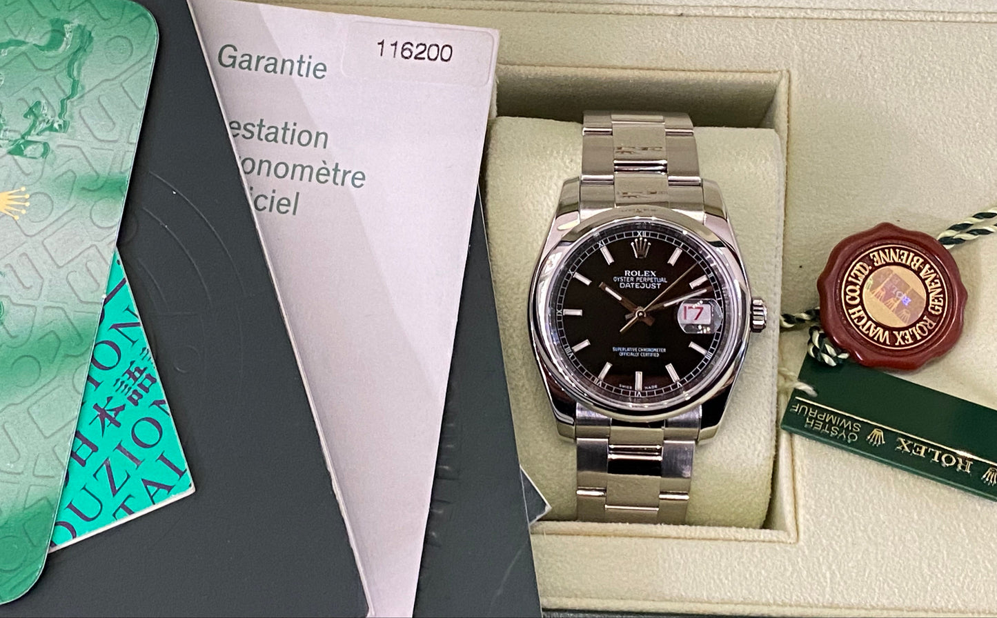 Rolex Datejust 36 Full Set de 2006 - 116200