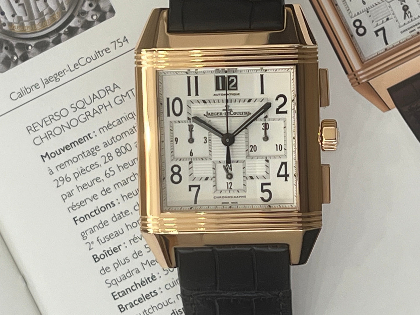 Jaeger-Lecoultre Reverso Chrono Squadra GMT Or Rose neuve- Q7012020
