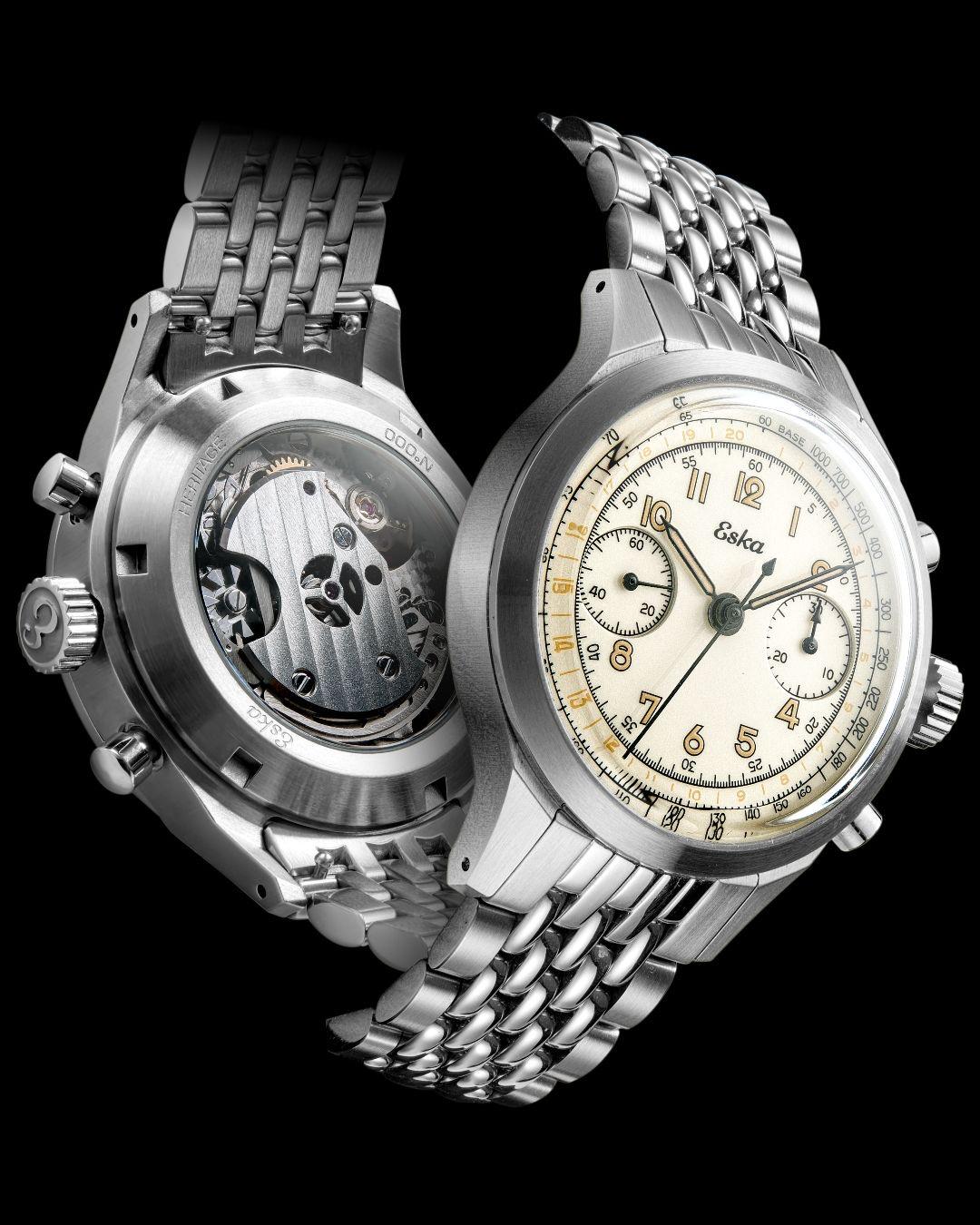 Eska Chrono Héritage Beige - SK25 - Montre Neuve