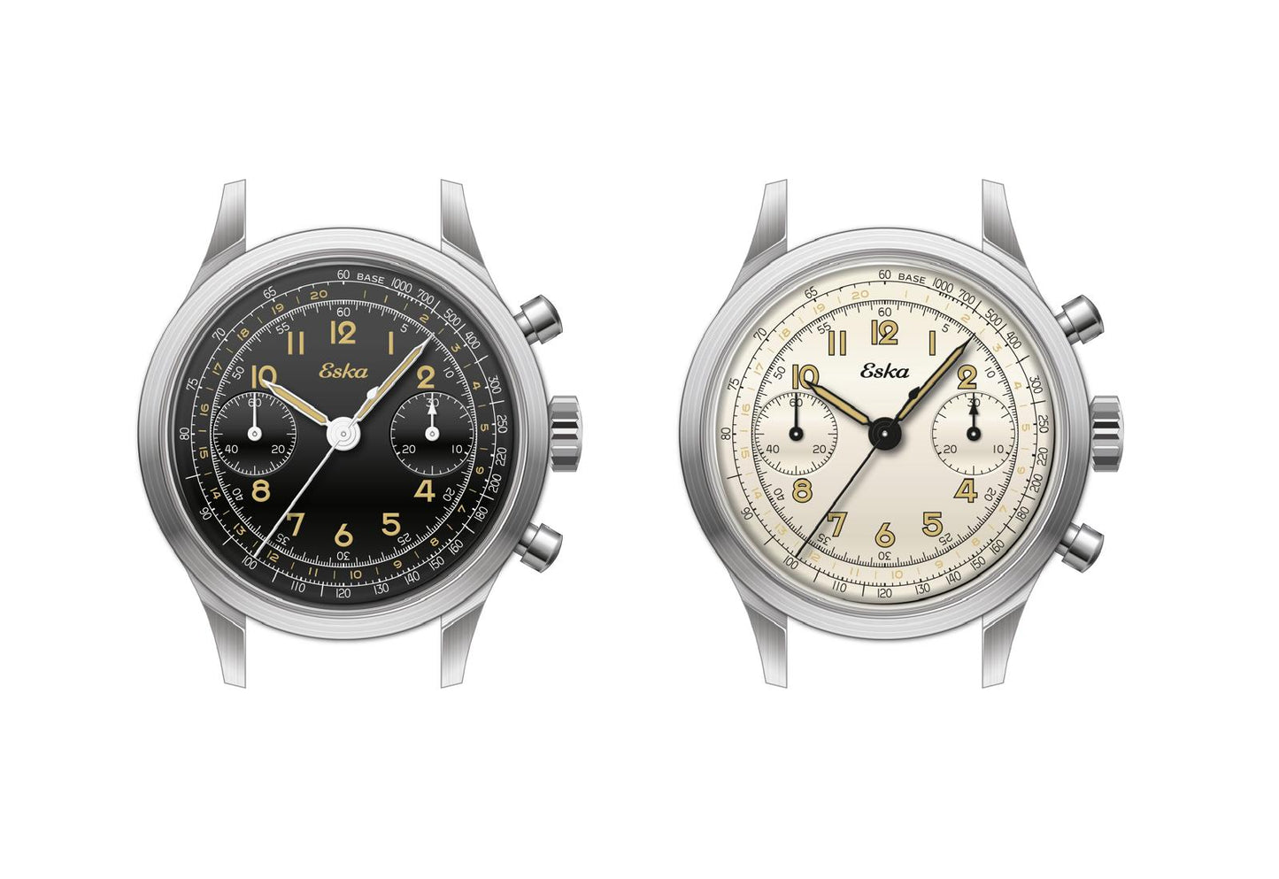 Eska Chrono Héritage Noir - SK25 - Montre Neuve